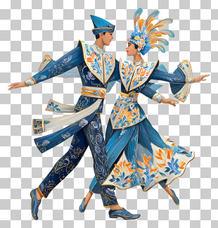 Traditional Jaipong Dance - Dancing Couple In Traditional Costume PNG