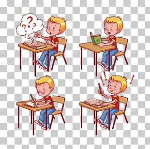 Student Cartoon Classroom Illustration PNG