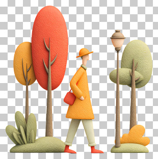 Man Walking In Park - Person Walking In Autumn Park PNG
