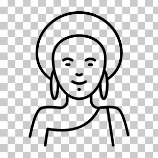 Africa - Minimalist Line Art Of Woman With Afro PNG