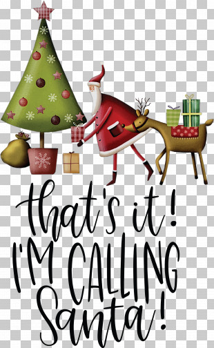 Calling Santa Santa Christmas PNG