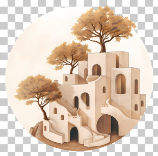 Architecture Tree - Houses On Hills With Trees PNG
