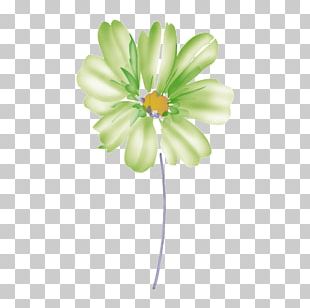 Watercolor Painting Flower Green Blue PNG
