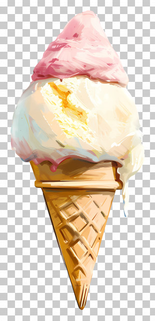 Softy Ice Cream - Delicious Ice Cream Cone With Multiple Flavors PNG