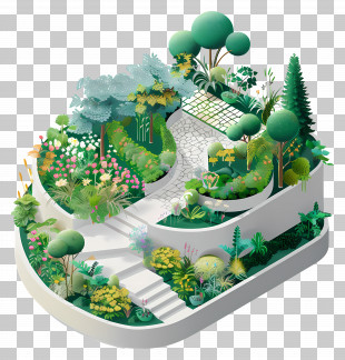 Beach - Beautiful Garden With Pathway PNG