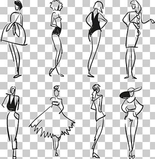 Fashion Illustration Drawing Model Sketch PNG