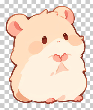 Fluffy Beige Hamster Illustration PNG