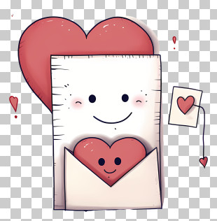 Paper - Smiling Envelope With Heart PNG