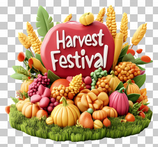 Harvest Festival - Colorful Harvest Festival Illustration PNG