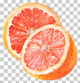Grapefruits - Sliced Orange Grapefruit Illustration PNG