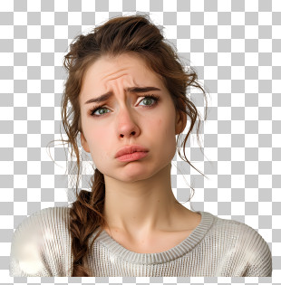 Disappointed Woman - Woman Showing Concerned Facial Expression PNG