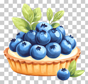 Blueberry Tart - Blueberry Tart With Cream PNG