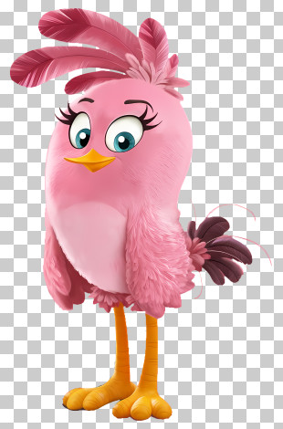 Birds - Cartoon Illustration Of A Cute Pink Bird PNG