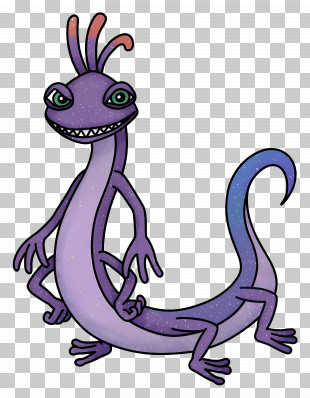 Randall Boggs - Purple Cartoon Lizard Character PNG