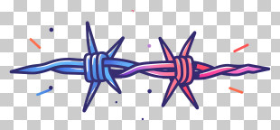 Barbed Wire - Colorful Barbed Wire Illustration PNG