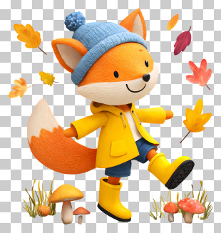Autumn Fox - Autumn Fox In Raincoat PNG