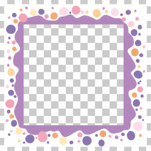Cute Border - Playful Colorful Dots Frame Design PNG