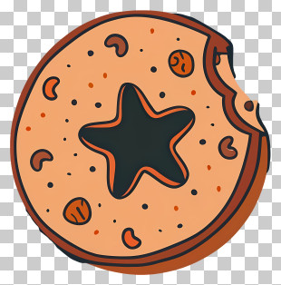 Cartoon - Bitten Cookie With Star Shape PNG