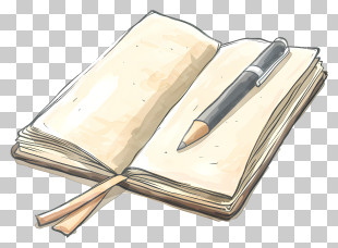 Copybook - Open Notebook With A Pencil For Writing PNG