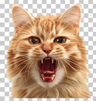 Kitten Emoji - Angry Cat With Open Mouth PNG