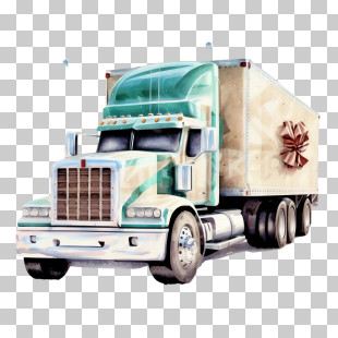 Truck - Gift Delivery Truck With Bow PNG