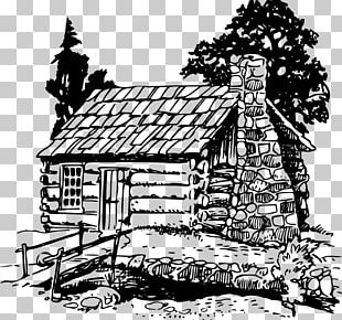 Log Cabin Coloring Book Drawing Cottage House PNG