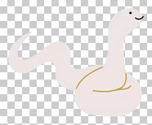 Cartoon - Cute White Snake PNG