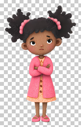 African Baby Girl - Cute Girl In Pink Dress PNG