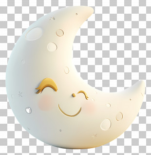 Cute Moon - Crescent Cartoon Moon With A Cute Smile PNG