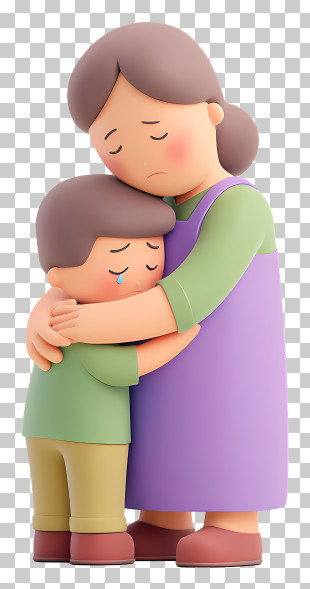 Mother Comforting Crying Son - Mother Comforting Her Crying Child PNG
