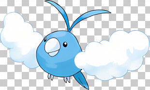 Swablu - Blue Bird With Cloud Wings PNG