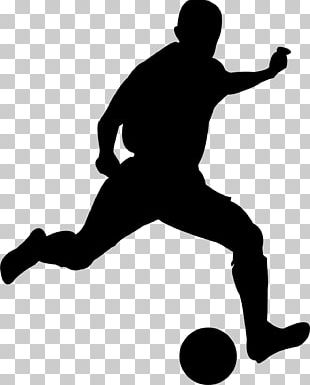 Black And White Recreation Football Player Silhouette PNG, Clipart ...