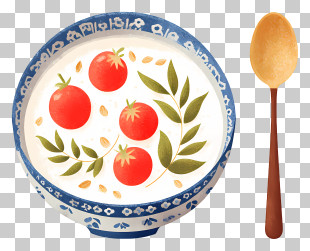 Congee - Tomato Soup In Decorative Bowl PNG