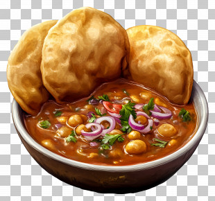 Chole Bhature - Traditional Chole Bhature Dish PNG