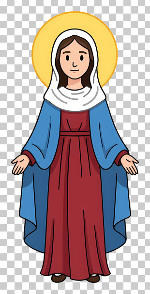 Saintly Woman With Halo PNG