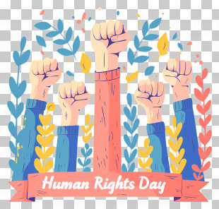 Human Rights Day - Human Rights Day Poster With Raised Fists PNG