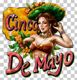 Cinco De Mayo - Cinco De Mayo Celebration With Woman In Hat PNG