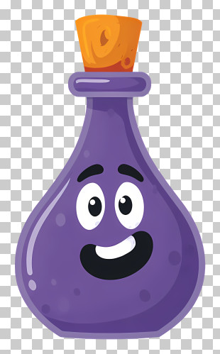 Spooky Potion Bottle - Smiling Potion Bottle With Cork PNG
