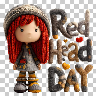 World Redhead Day - Red Head Day Celebration Stamp PNG