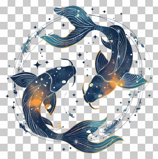 Aquarius - Pisces Zodiac Symbol Illustration PNG