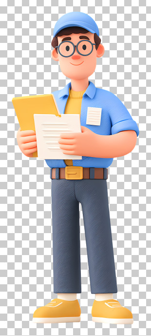 Deliveryman Holding Notes - Delivery Man With Documents PNG