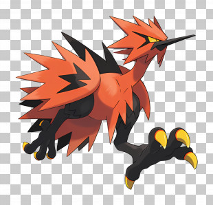 Zapdos - Red Bird With Sharp Claws PNG