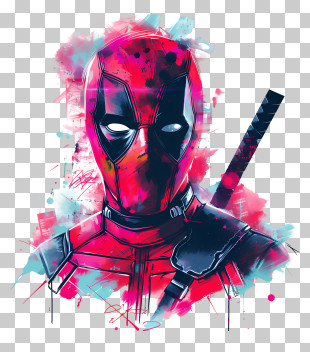 Deadpool - Bold Character In A Red And Black Suit PNG