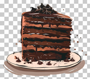 Chocolate Cake - Delicious Slice Of Chocolate Cake PNG