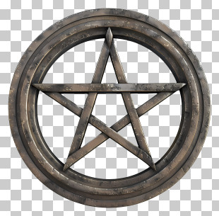 Pentacle - Mystical Pentagram Symbol With A Circular Border PNG