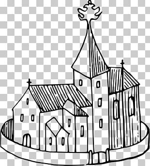 Church Drawing Line Art Black And White PNG, Clipart, Abbey, Arch ...