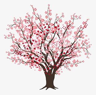 Cartoon Cherry Tree PNG