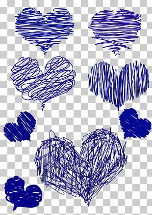 Drawing Heart Blue PNG