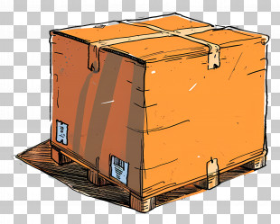 Cardboard Box On Pallet - Cardboard Box On Pallet Illustration PNG