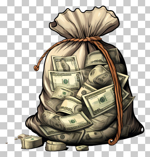 Money Bag - Bag Of Money Full Of Dollar Bills PNG